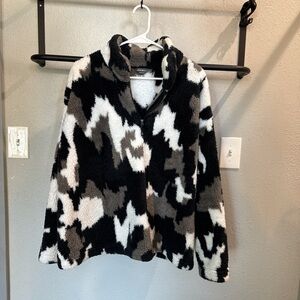 Eddie Bauer Black and White Cowl Neck Jacket